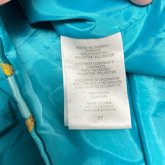 Disney Aladdin Jasmine Kids Cosplay Halloween Costume Vest Pant Set‎ Toddler 5T - Picture 7 of 8